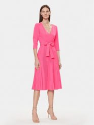 Nissa Sukienka koktajlowa RZ14832 Różowy Regular Fit. Czerwone sukienki damskie Nissa, bez wzorów, z syntetyku, wizytowe, bez ramiączek. Za 789.99 zł.