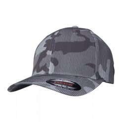 Czapka Z Daszkiem Stripe Camo. Brązowe czapki z daszkiem damskie FLEXFIT, bez wzorów. Za 87.99 zł.