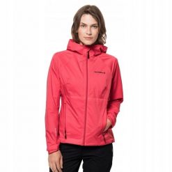 Kurtka Damska Tasman 2l. Czerwone kurtki damskie Jack Wolfskin, l, bez wzorów, z materiału, z kapturem. Za 648.99 zł.