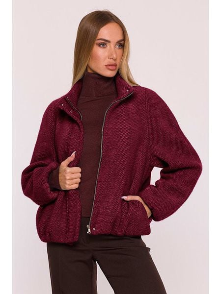 Made of emotion Kurtka przejściowa w kolorze bordowym rozmiar: S/M. Czerwone kurtki damskie Made Of Emotion, m, bez wzorów, bez kaptura. Za 309.99 zł.