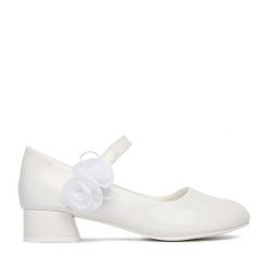 Baleriny JENNY. Białe baleriny dziewczęce Jenny, bez wzorów, bez obcasa, bez zapięcia. Za 99.99 zł.