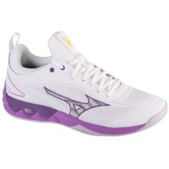 Buty do siatkówki damskie, Wave Luminous 3. Białe obuwie sportowe damskie Mizuno, z syntetyku, bez zapięcia, do siatkówki, mizuno wave. Za 549.99 zł.