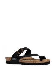 Sunbay Japonki "Rita" w kolorze czarnym rozmiar: 41. Czarne klapki damskie Sunbay, bez wzorów, z otwartym noskiem, bez obcasa, bez zapięcia. Za 169.95 zł.