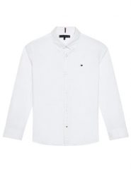 Tommy Hilfiger Koszula Solid Poplin KB0KB06965 D Biały Slim Fit. Białe koszule chłopięce Tommy Hilfiger, bez wzorów, z bawełny, bez kołnierzyka, bez ramiączek. Za 209.99 zł.