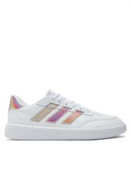 Adidas Sneakersy Courtblock IG6884 Biały. Białe obuwie sportowe damskie Adidas, ze skóry, bez zapięcia. Za 189.99 zł.