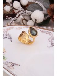 Pierres delicates Pozłacany pierścionek z labradorytem rozmiar: onesize. Żółte pierścionki damskie Pierres delicates, z labradorytem, pozłacane. Za 74.63 zł.