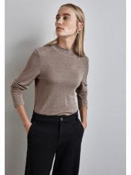 Street One Sweter w kolorze jasnobrązowym rozmiar: 44. Brązowe swetry klasyczne damskie Street One, s, z wiskozy, bez kołnierzyka. Za 74.63 zł.