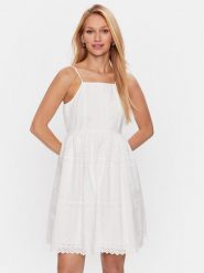YAS Sukienka codzienna 26030152 Biały Regular Fit. Białe sukienki damskie YAS, bez wzorów, z bawełny, bez ramiączek. Za 469.99 zł.
