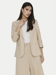 ONLY Marynarka Goa 15363727 Beżowy Regular Fit. Brązowe marynarki i żakiety damskie Only, bez wzorów, ze lnu. Za 179.99 zł.