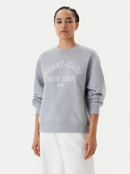 Tommy Jeans Bluza Varsity DW0DW21202 Szary Boxy Fit. Szare bluzy damskie Tommy Jeans, xl, bez wzorów, z bawełny, bez kaptura. Za 319.99 zł.