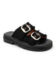 Sixth Sens Klapki w kolorze czarnym rozmiar: 36. Czarne klapki damskie Sixth Sens, bez wzorów, z otwartym noskiem, bez obcasa, bez zapięcia. Za 100.99 zł.