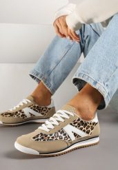 Panterkowe Sneakersy Ozdobione Geometrycznym Motywem Clevandra. Obuwie sportowe damskie Renee, z jeansu, bez zapięcia. Za 69.99 zł.