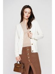 C& Jo Kardigan w kolorze białym rozmiar: 40. Białe kardigany damskie C& Jo, bez wzorów, ze splotem. Za 121.99 zł.