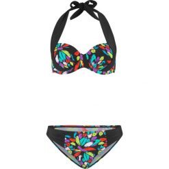 Bikini na fiszbinach (2 części) bonprix zielony z nadrukiem. Zielone bikini bonprix, z nadrukiem. Za 59.99 zł.