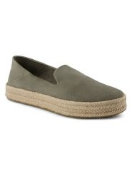 TOMS Skórzane espadryle w kolorze khaki rozmiar: 38,5. Brązowe espadryle damskie TOMS, bez wzorów, bez obcasa. Za 165.99 zł.