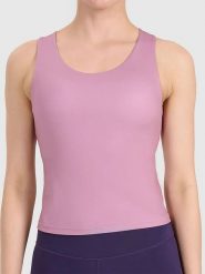 4F Top sportowy w kolorze jasnoróżowym rozmiar: S. Różowe koszulki sportowe damskie 4F, s, bez wzorów, z materiału, bez ramiączek, outdoorowe. Za 83.62 zł.