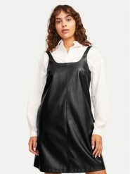 JJXX Sukienka z imitacji skóry Stella 12262769 Czarny Regular Fit. Czarne sukienki damskie JJXX, bez wzorów, ze skóry, bez ramiączek. Za 109.99 zł.