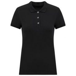 Damska koszulka polo pique Kariban. Czarne koszulki damskie KARIBAN, bez wzorów, z bawełny, bez kołnierzyka, bez ramiączek. Za 199.00 zł.