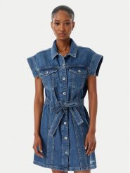 Karl Lagerfeld Jeans Sukienka jeansowa B2W13054 Niebieski Regular Fit. Niebieskie sukienki damskie Karl Lagerfeld Jeans, bez wzorów, z bawełny, bez ramiączek. Za 627.99 zł.