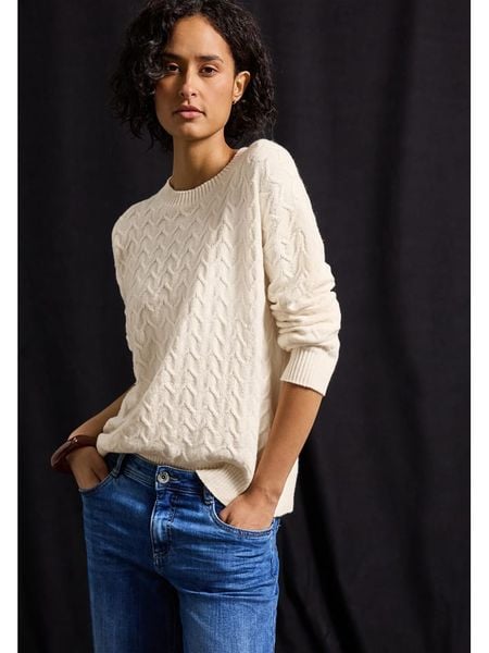 Cecil Sweter w kolorze kremowym rozmiar: 34. Brązowe swetry klasyczne damskie Cecil, bez kołnierzyka. Za 135.49 zł.