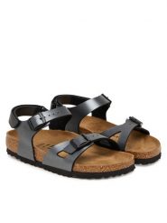Birkenstock Sandały Canto 1031665 D Czarny. Czarne sandały dziewczęce Birkenstock, ze skóry, bez obcasa, bez zapięcia. Za 319.99 zł.