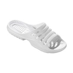 Klapki damskie Beco białe. Białe klapki damskie 47 Brand, bez wzorów, z materiału, bez obcasa, bez zapięcia. Za 191.99 zł.