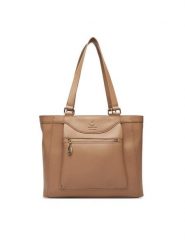 Beverly Hills Polo Club Torebka C-BHPC-L-002-08 Beżowy. Brązowe shopper bag Beverly Hills Polo Club, bez wzorów, z materiału, bez dodatków. Za 229.99 zł.