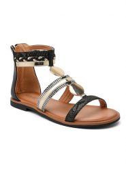 Sixth Sens Sandały w kolorze czarnym rozmiar: 38. Czarne sandały damskie Sixth Sens, bez wzorów, z otwartym noskiem, bez obcasa, bez zapięcia. Za 86.99 zł.