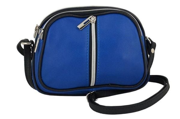 Listonoszka chabrowa BARBERINI'S skórzana 03-30. Niebieskie shopper bag Barberinis, bez wzorów, ze skóry, na ramię, bez dodatków. Za 167.99 zł.