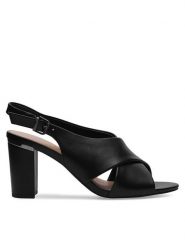 Lasocki Sandały WYL3858-2Z Czarny. Czarne sandały damskie Lasocki, bez wzorów, ze skóry, bez obcasa, na słupku, bez zapięcia. Za 229.99 zł.