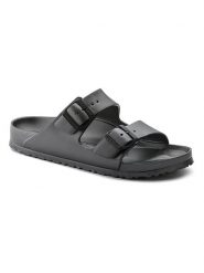 Birkenstock Klapki "Arizona" w kolorze antracytowym rozmiar: 46. Czarne klapki damskie Birkenstock, bez wzorów, z otwartym noskiem, bez obcasa, bez zapięcia. Za 208.36 zł.