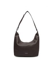Calvin Klein Torebka Webbing Strap Md Shoulder Bag LV04F3891G Brązowy ciemny. Brązowe torebki klasyczne damskie Calvin Klein, ze skóry, bez dodatków. Za 569.99 zł.