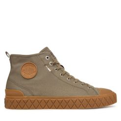 Trampki Palladium. Zielone trampki damskie Palladium, bez wzorów, bez zapięcia. Za 399.99 zł.