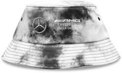 Kapelusz typu bucket Mercedes Formula 1 tie-dye szary czarno-biały. Czarne kapelusze damskie Erima, bez wzorów, z bawełny, sportowe. Za 189.99 zł.