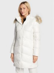 Calvin Klein Płaszcz zimowy K20K204953 Biały Regular Fit. Białe płaszcze damskie Calvin Klein, na zimę, s, bez wzorów, z syntetyku, bez kaptura. Za 1,119.00 zł.