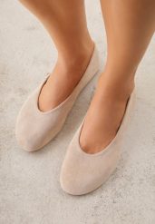 Beżowe Casualowe Balerinki z Imitacji Zamszu Zambra. Brązowe balerinki damskie Born2be, bez wzorów, z jeansu. Za 74.99 zł.