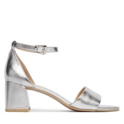 Sandały Caprice. Szare sandały damskie Caprice, bez wzorów, bez obcasa, na słupku, bez zapięcia. Za 299.99 zł.