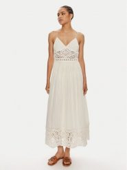 TWINSET Sukienka letnia 241TT3171 Écru Loose Fit. Sukienki damskie Twinset, bez wzorów, z bawełny, bez ramiączek. Za 1,499.00 zł.