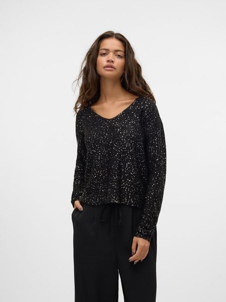 Vero Moda Sweter w kolorze czarnym rozmiar: XS. Czarne swetry klasyczne damskie Vero Moda, s, z materiału, bez kołnierzyka. Za 69.75 zł.