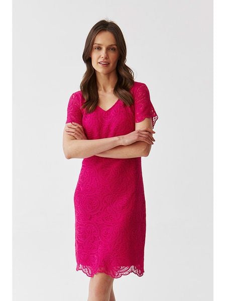 TATUUM Sukienka w kolorze różowym rozmiar: 44. Różowe sukienki damskie TATUUM, bez wzorów, z koronki, bez ramiączek. Za 166.88 zł.