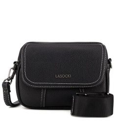 Torebka Lasocki. Czarne listonoszki damskie Lasocki, bez wzorów, bez dodatków. Za 139.99 zł.