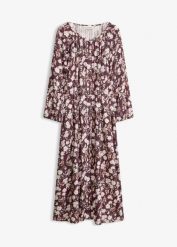Sukienka maxi z wiązaniem. Fioletowe sukienki damskie bonprix, bez wzorów, bez ramiączek. Za 149.99 zł.