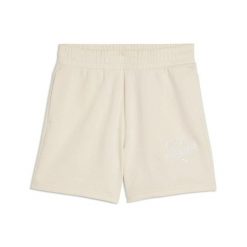 Damskie spodenki Ess Script z wysokim stanem 5, białe. Białe spodenki sportowe damskie Puma, s, bez wzorów, z bawełny, z podwyższonym stanem. Za 136.00 zł.