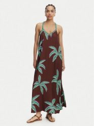 LOLA CASADEMUNT Sukienka letnia LS2616022 Brązowy Relaxed Fit. Brązowe sukienki damskie LOLA CASADEMUNT, bez wzorów, bez ramiączek. Za 543.99 zł.