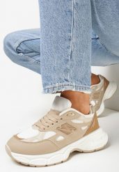 Ciemnobeżowe Sneakersy na Grubej Podeszwie Zaedyn. Brązowe obuwie sportowe damskie Born2be, bez zapięcia. Za 99.99 zł.
