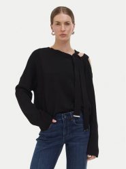 Liu Jo Sweter WF6396 MS99E Czarny Relaxed Fit. Czarne swetry klasyczne damskie Liu Jo, xl, z syntetyku, bez kołnierzyka. Za 649.99 zł.