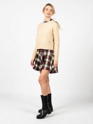 Pepe Jeans Sweter "Bonnie" | PL701906 | Bonnie | Kobieta | Piaskowy. Swetry klasyczne damskie Pepe Jeans, xs, z dzianiny, bez kołnierzyka. W wyprzedaży za 169.00 zł.