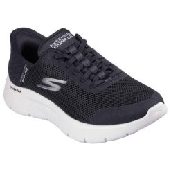 Damskie GO WALK FLEX GRAND ENTRY Slip-On Czarny / Biały. Białe obuwie sportowe damskie Skechers, z materiału, bez zapięcia, do biegania, Skechers Sport. Za 383.36 zł.