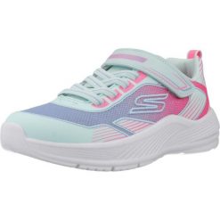 Buty SKECHERS MICROSPEC ADVANCE OASIS POINT Niebieski. Białe obuwie trekkingowe damskie Skechers, z syntetyku, bez zapięcia. Za 195.99 zł.