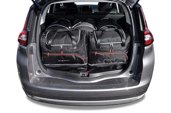 Torby Do Bagażnika Renault Grand Scenic 2016-2021 5Szt Kjust. Czarne torby podróżne KJUST, bez wzorów, z kauczuku. Za 1,546.00 zł.